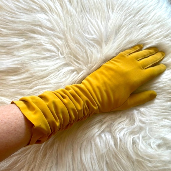 Accessories - Mustard yellow long vintage gloves
